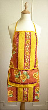 French Apron, Provence fabric (Beausoleil sunflowers. orange)